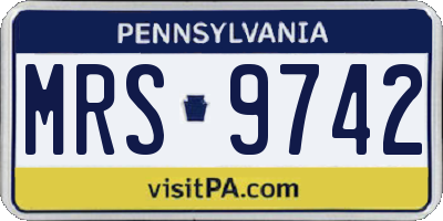 PA license plate MRS9742
