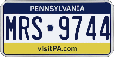 PA license plate MRS9744