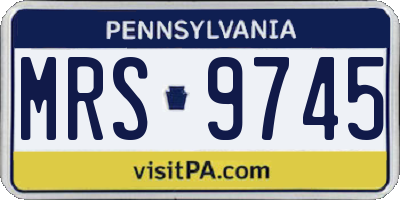 PA license plate MRS9745