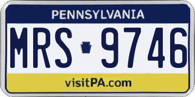 PA license plate MRS9746