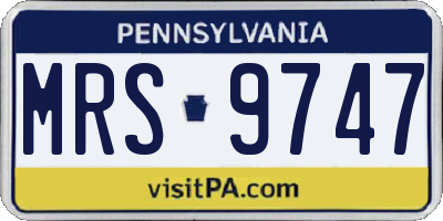 PA license plate MRS9747