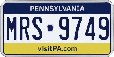 PA license plate MRS9749