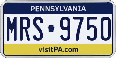 PA license plate MRS9750