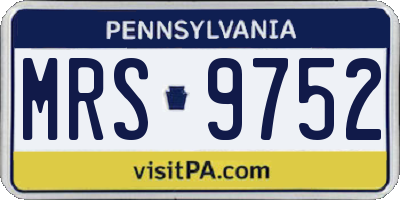 PA license plate MRS9752