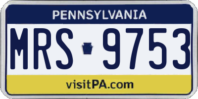 PA license plate MRS9753