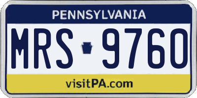 PA license plate MRS9760