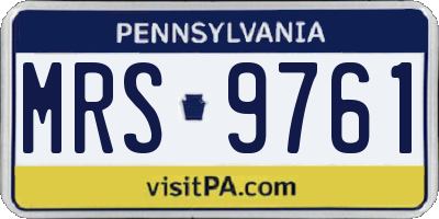 PA license plate MRS9761