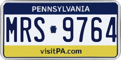PA license plate MRS9764