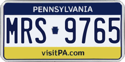 PA license plate MRS9765