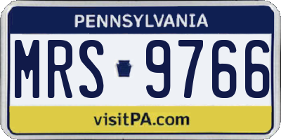 PA license plate MRS9766