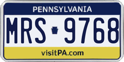 PA license plate MRS9768