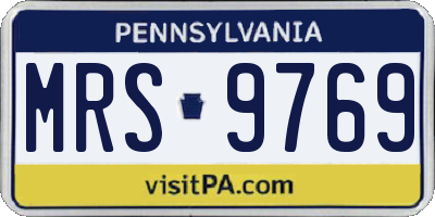 PA license plate MRS9769