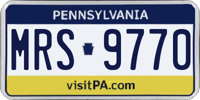 PA license plate MRS9770