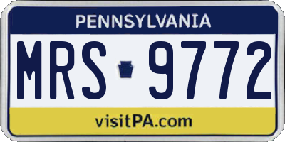 PA license plate MRS9772