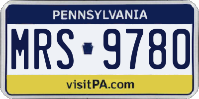 PA license plate MRS9780