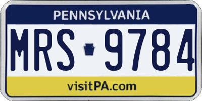 PA license plate MRS9784