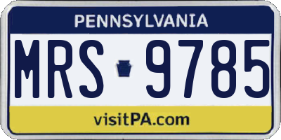 PA license plate MRS9785
