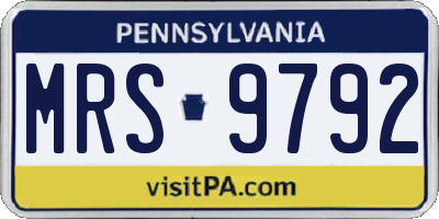 PA license plate MRS9792