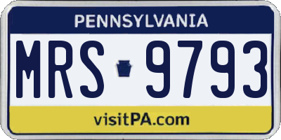 PA license plate MRS9793