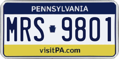 PA license plate MRS9801