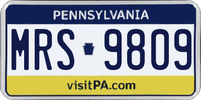 PA license plate MRS9809