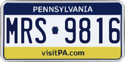 PA license plate MRS9816