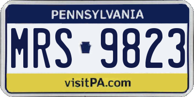 PA license plate MRS9823