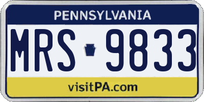 PA license plate MRS9833