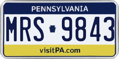 PA license plate MRS9843