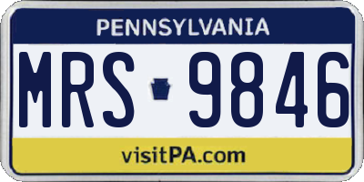 PA license plate MRS9846