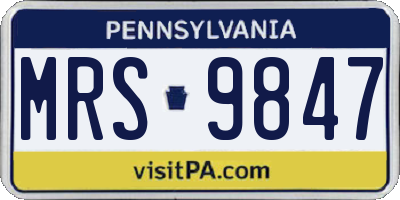 PA license plate MRS9847