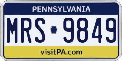 PA license plate MRS9849