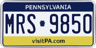 PA license plate MRS9850