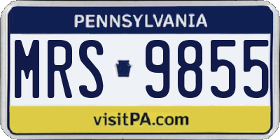 PA license plate MRS9855