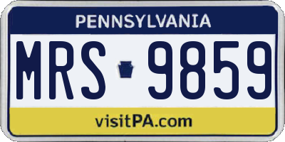 PA license plate MRS9859