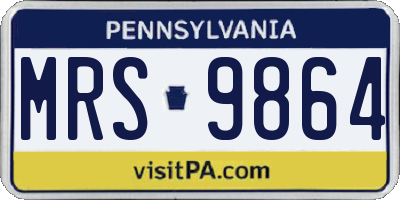 PA license plate MRS9864