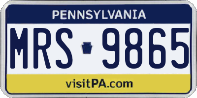 PA license plate MRS9865