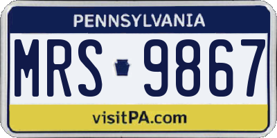 PA license plate MRS9867