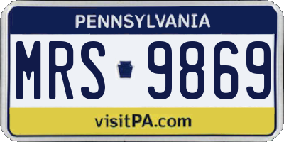 PA license plate MRS9869
