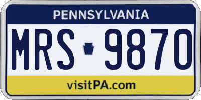 PA license plate MRS9870