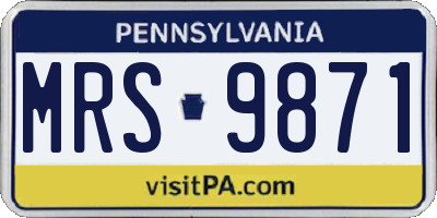 PA license plate MRS9871