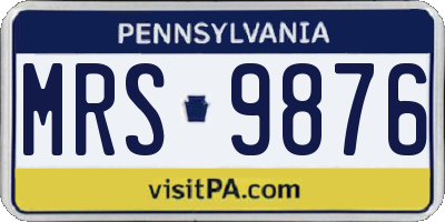 PA license plate MRS9876