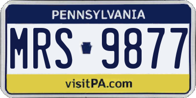 PA license plate MRS9877