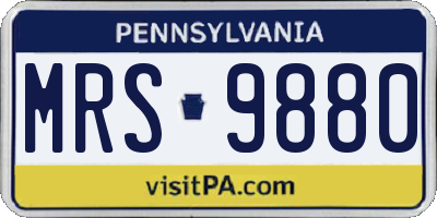 PA license plate MRS9880
