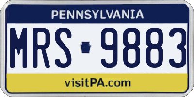 PA license plate MRS9883