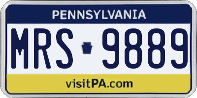 PA license plate MRS9889