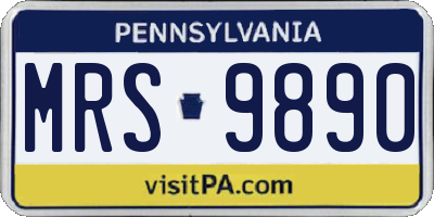 PA license plate MRS9890