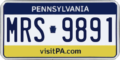 PA license plate MRS9891