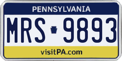 PA license plate MRS9893