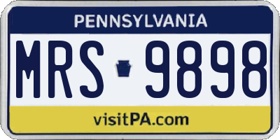 PA license plate MRS9898